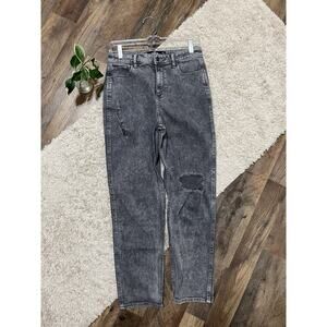 Hollister Size 27 Gray Acid Wash Grunge Distressed Ultra High-Rise Mom Jeans